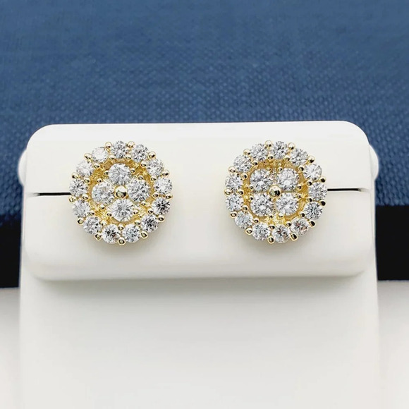"14K Gold Plated Cubic Zircon Earrings, INUS1BR130 - Picture 8 of 10